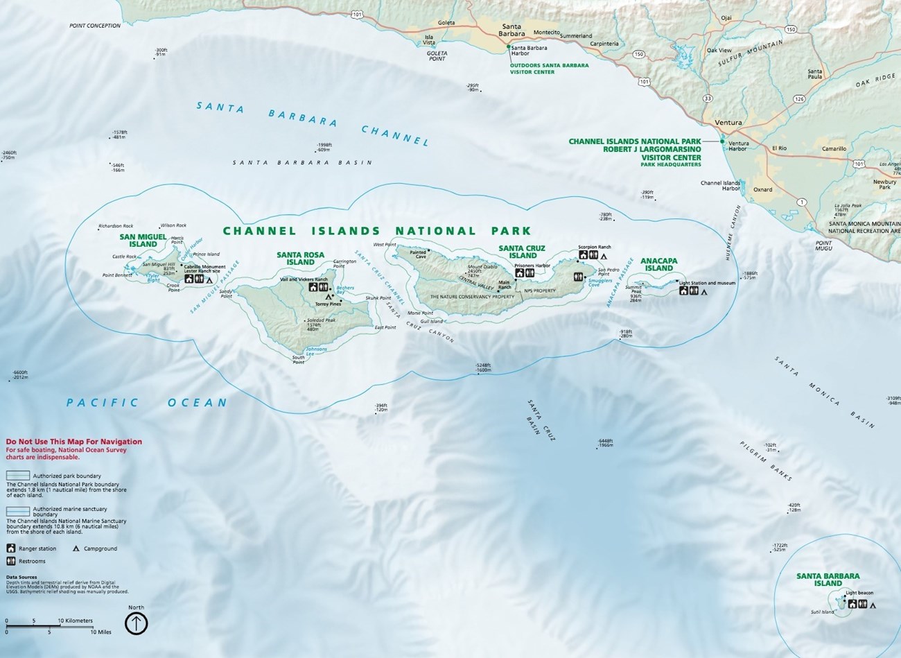 map showing islands in the pacific ocean off the coast of california