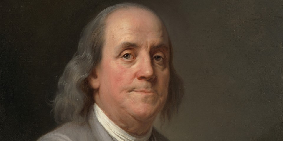 Benjamin Franklin facing front-right