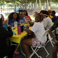 Greening Youth Foundation interns at a picnic at the Martin Luther King Jr. National Historical Park