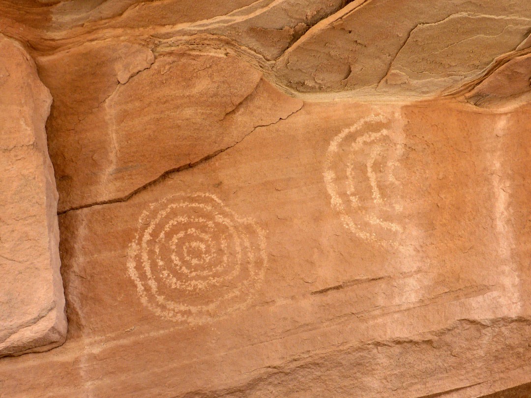 Two spiral petroglyphs