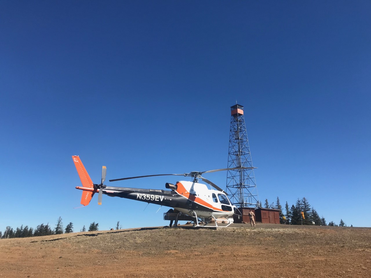 Helicopter at Green Ridge Fire Clearwater Lookout