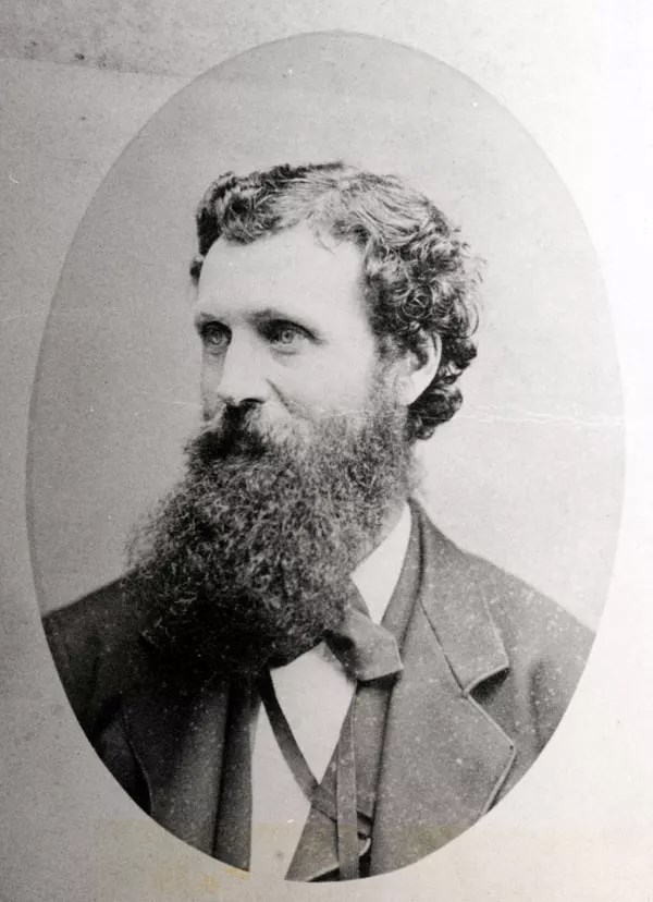 John Muir as a young man A vintage photo of a man with a long beard