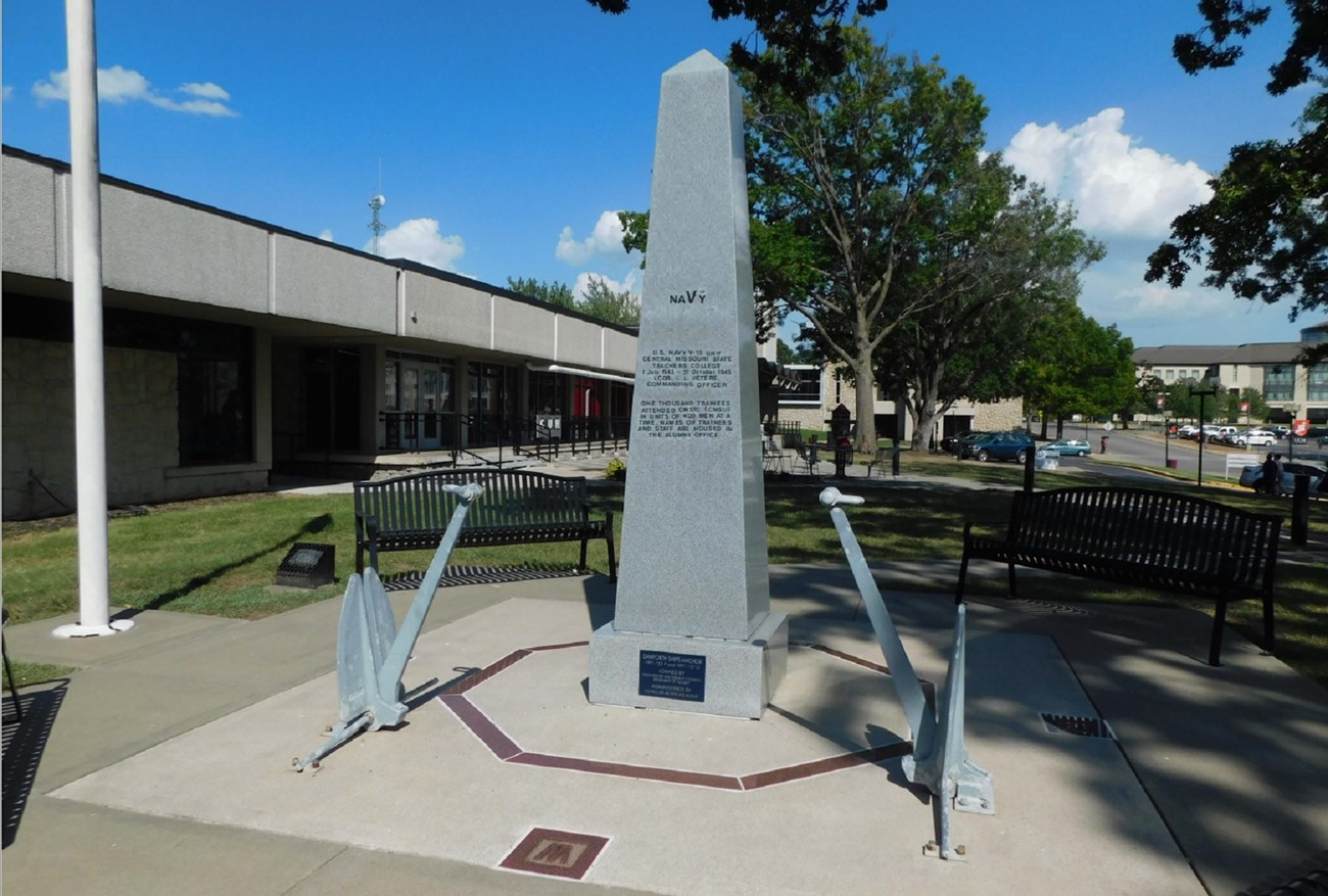 granite obelisk monument to v-12 program students