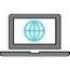 lt= Colored icon representing a laptop and internet.