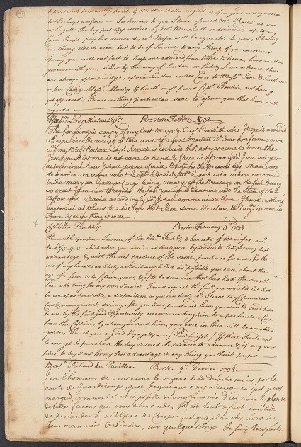 Handwritten letter on parchment from 1738