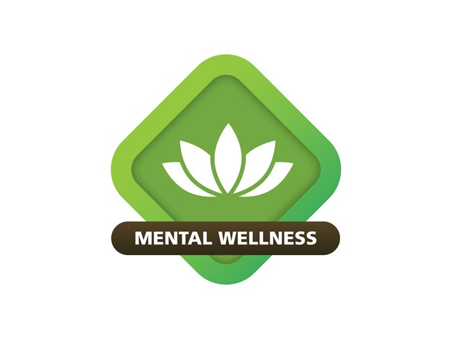Mental Wellness mental wellness badge, growing flower