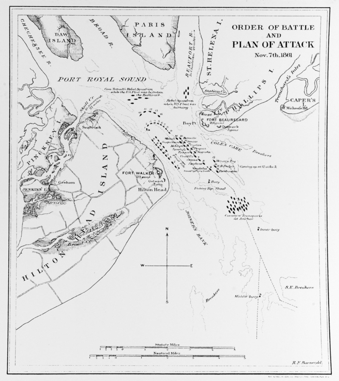 Map of the Port Royal Sound A map from the Civil War of the Port Royal Sound showing Confederate forts.