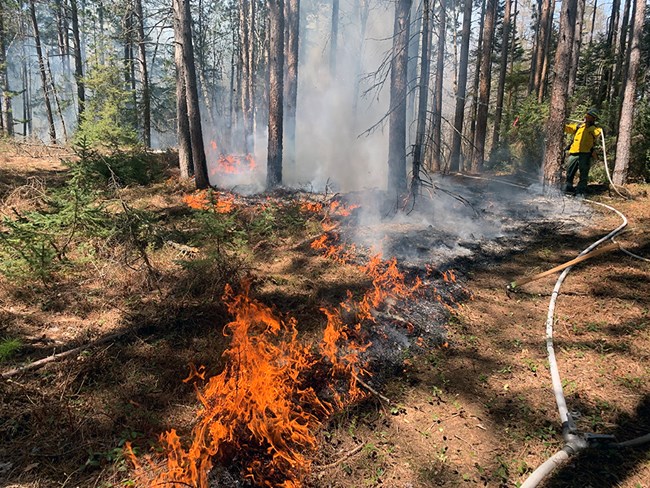 NPS and Tribal partners completed a prescribed fire on the northern end of Stockton Island. NPS and Tribal partners completed a prescribed fire on the northern end of Stockton Island.