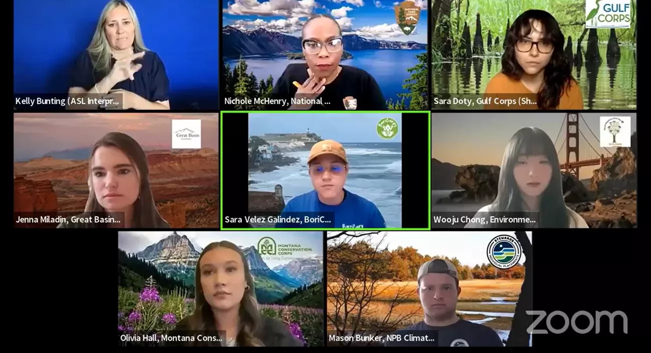 Panelists screenshot A screenshot of eight individuals on the zoom platform