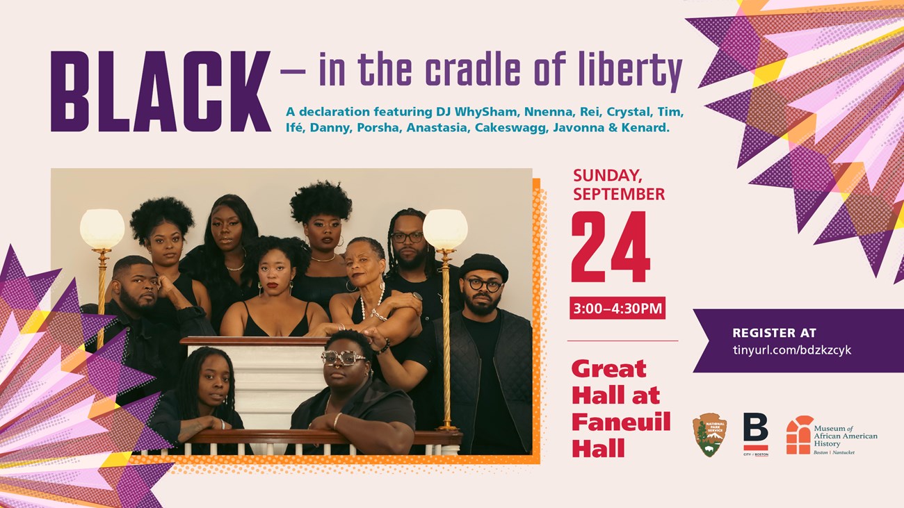 Event graphic for "BLACK in the cradle of liberty."