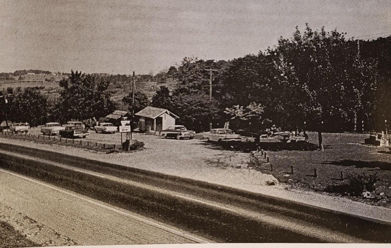 Photograph of a rest area from the 1960s.