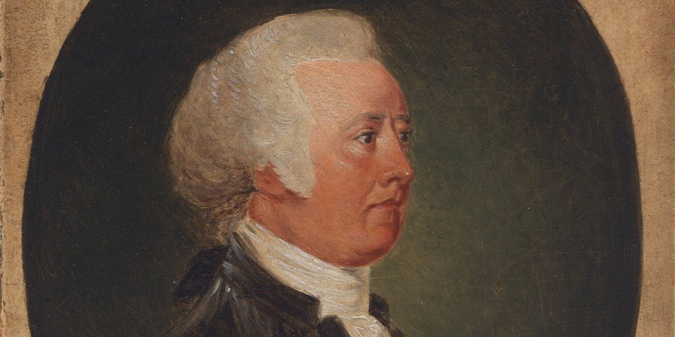 Oil portrait of John Rutledge facing right.