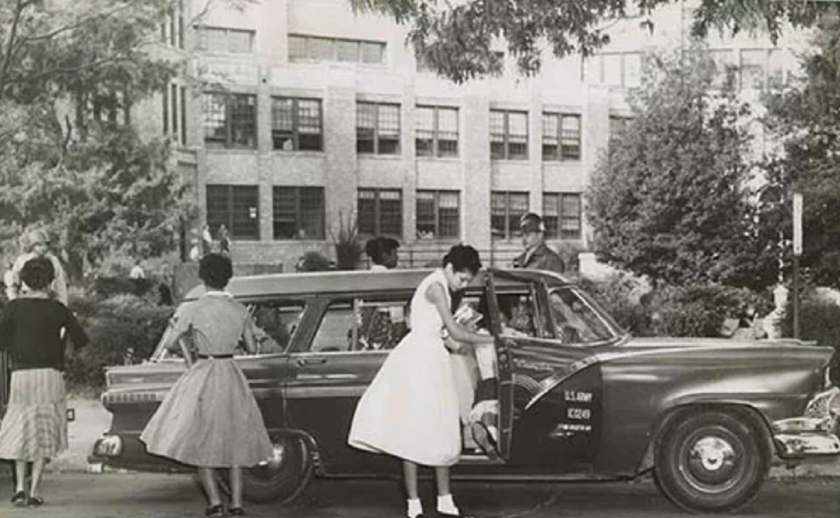 The Little Rock Nine arrived to attend their first full day of classes on September 25, 1957.