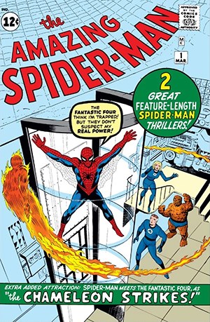 The Amazing Spider-Man 1, cover, Marvel Comics, March 1963 The Amazing Spider-Man 1, cover, Marvel Comics, March 1963