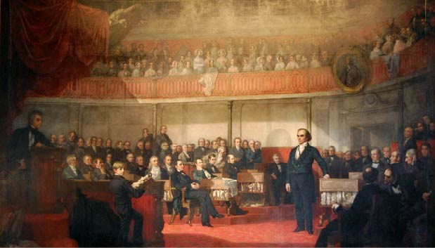 WRH-GH Cropped Painting of Daneil Webster giving a speech in the Old Senate Chamber in Washington D.C.