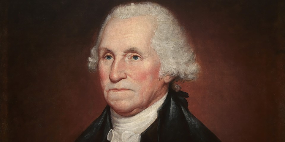 Portrait of an elderly Washington facing front-left.