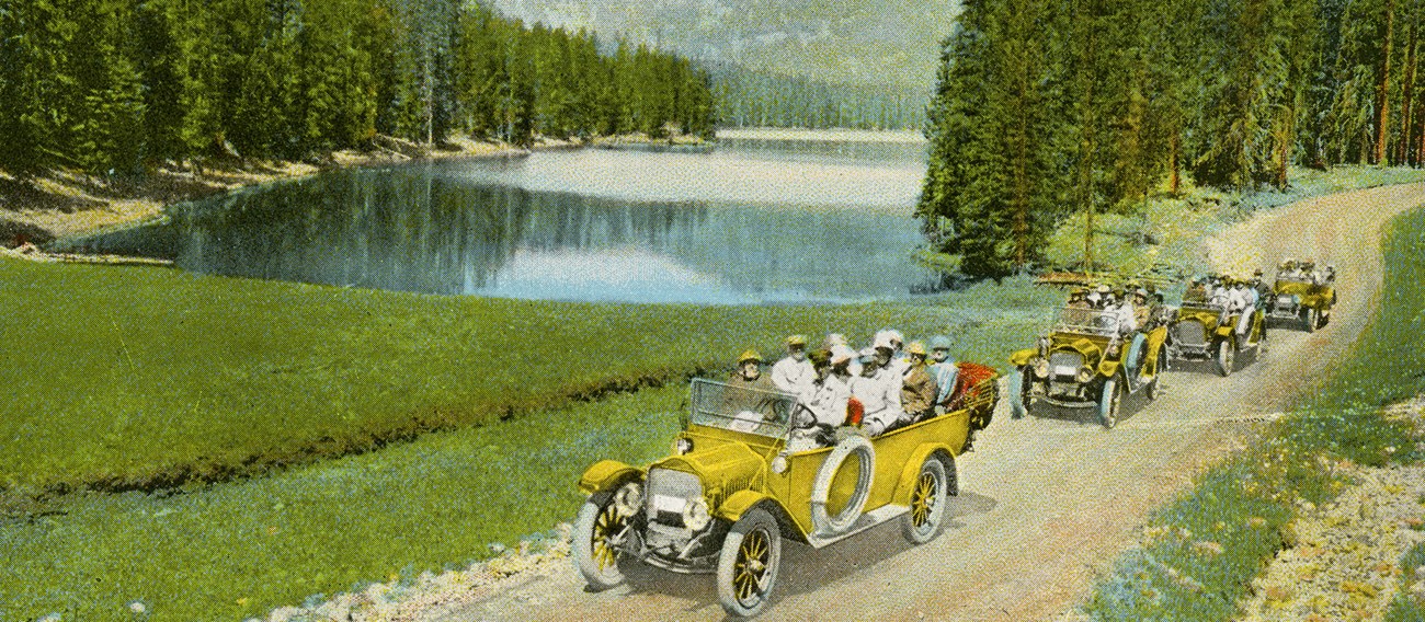 YELL-66707-116-c Automobile Stages at Sylvan Lake