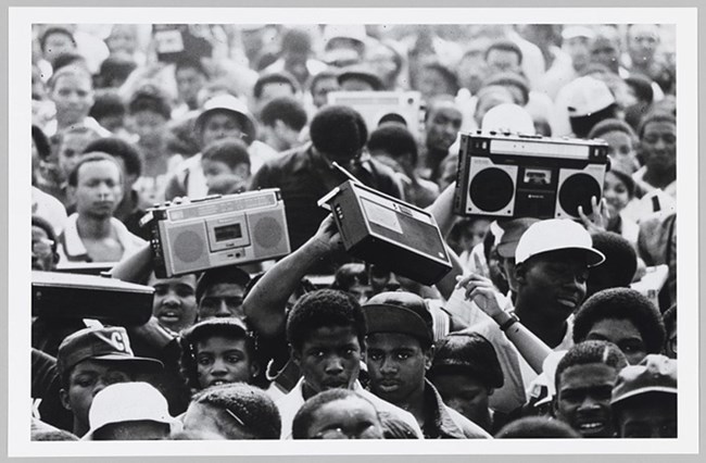 People gather at Anacostia Park with Boom Boxes