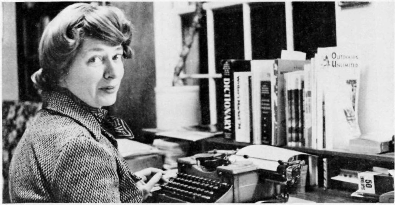 Dorothy B. Huyck Dorothy Huyck sitting at her typewritter