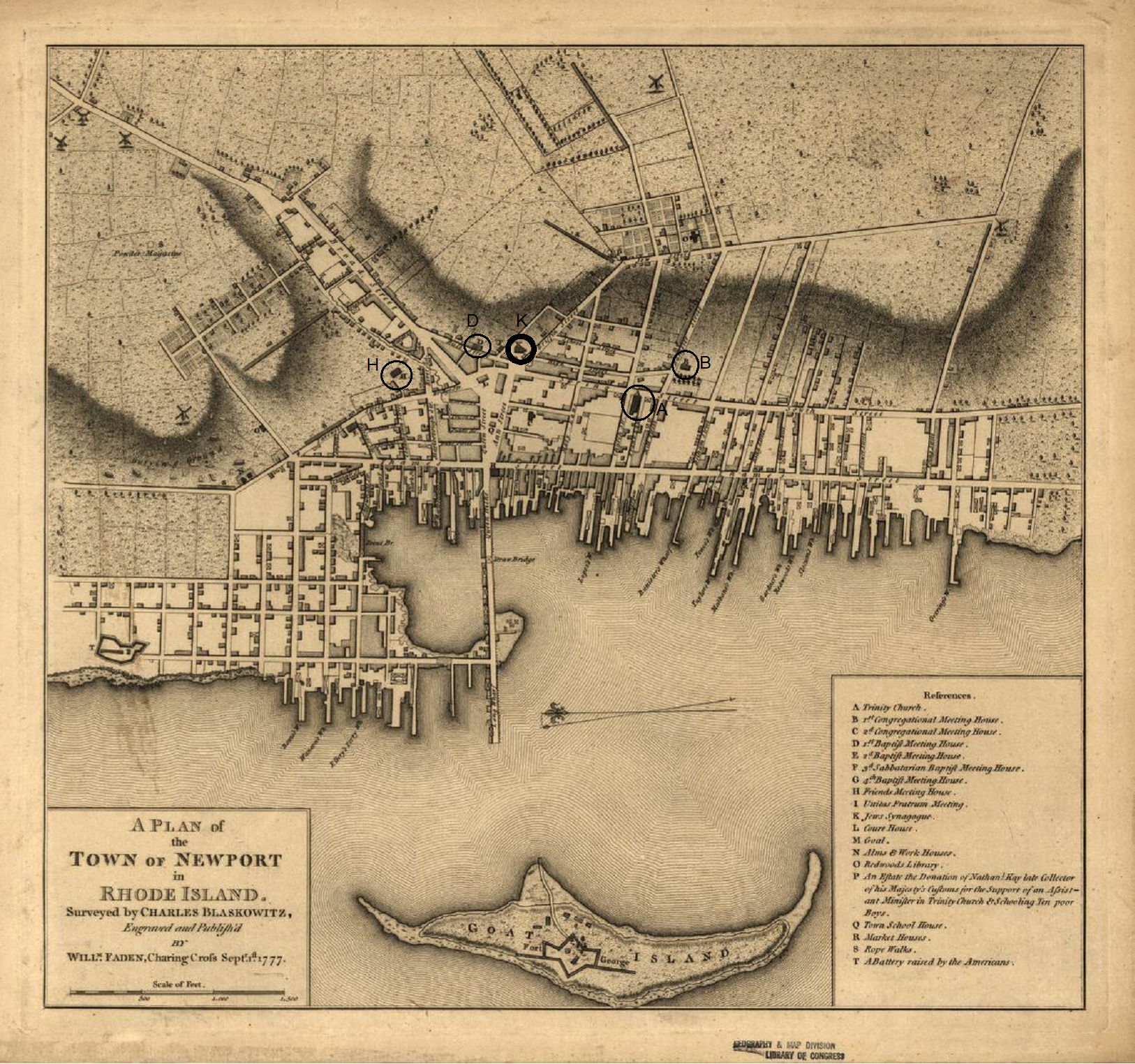 A plan of the town of Newport in Rhode Island,1777