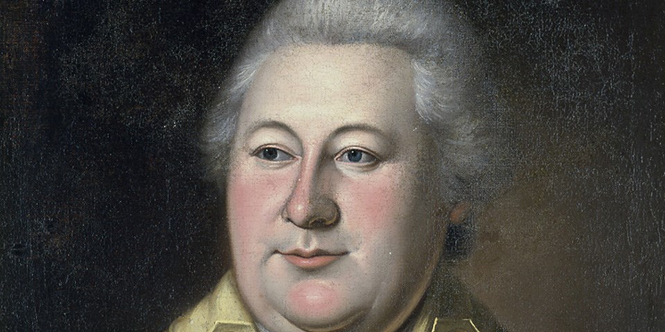 Close up portrait showing the face of Henry Knox.