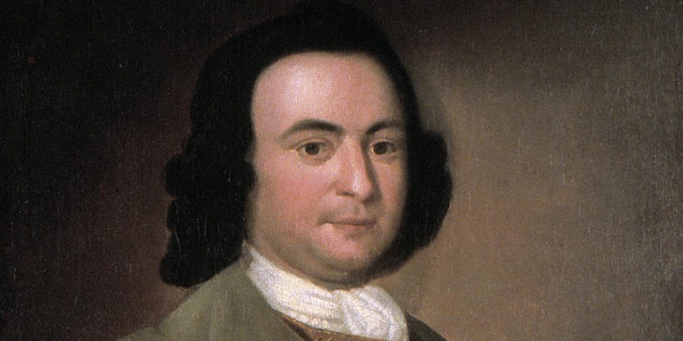 George Mason Portrait of Mason with black hair facing front-right.