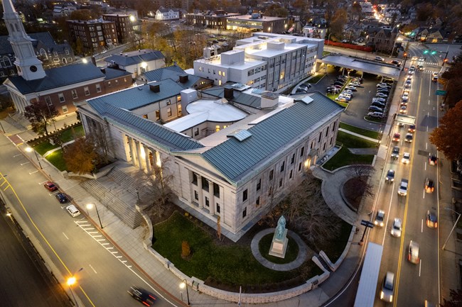 worcester-county-courthouse aerial view of Worcester County Courthouse complex