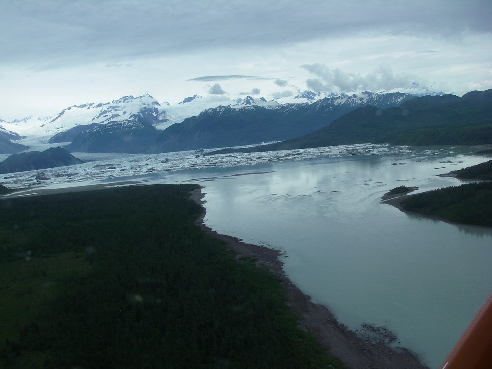 stream with glacier in background