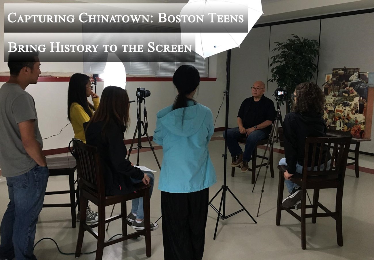 Students conducting an interview. NPS photo