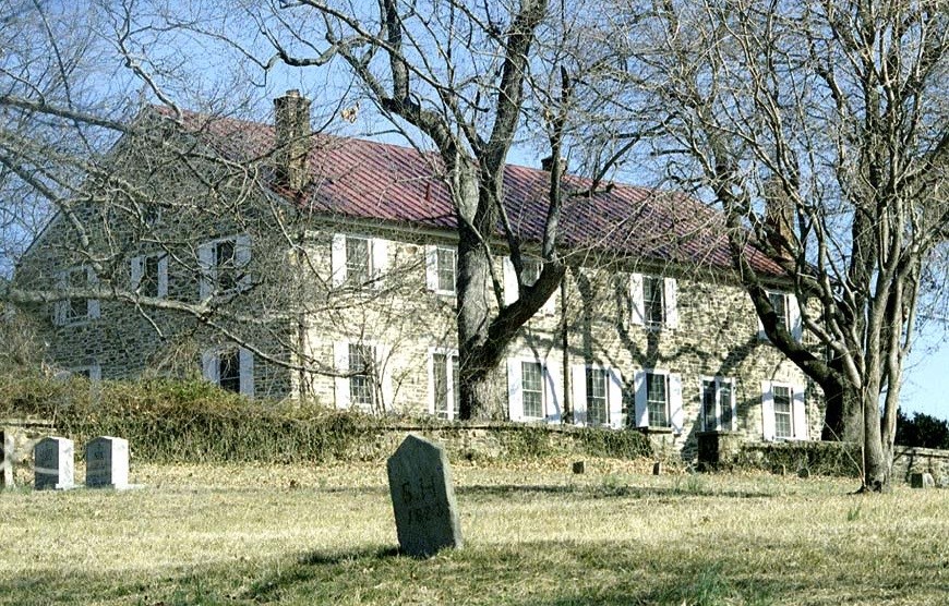 Stone house on a hill.