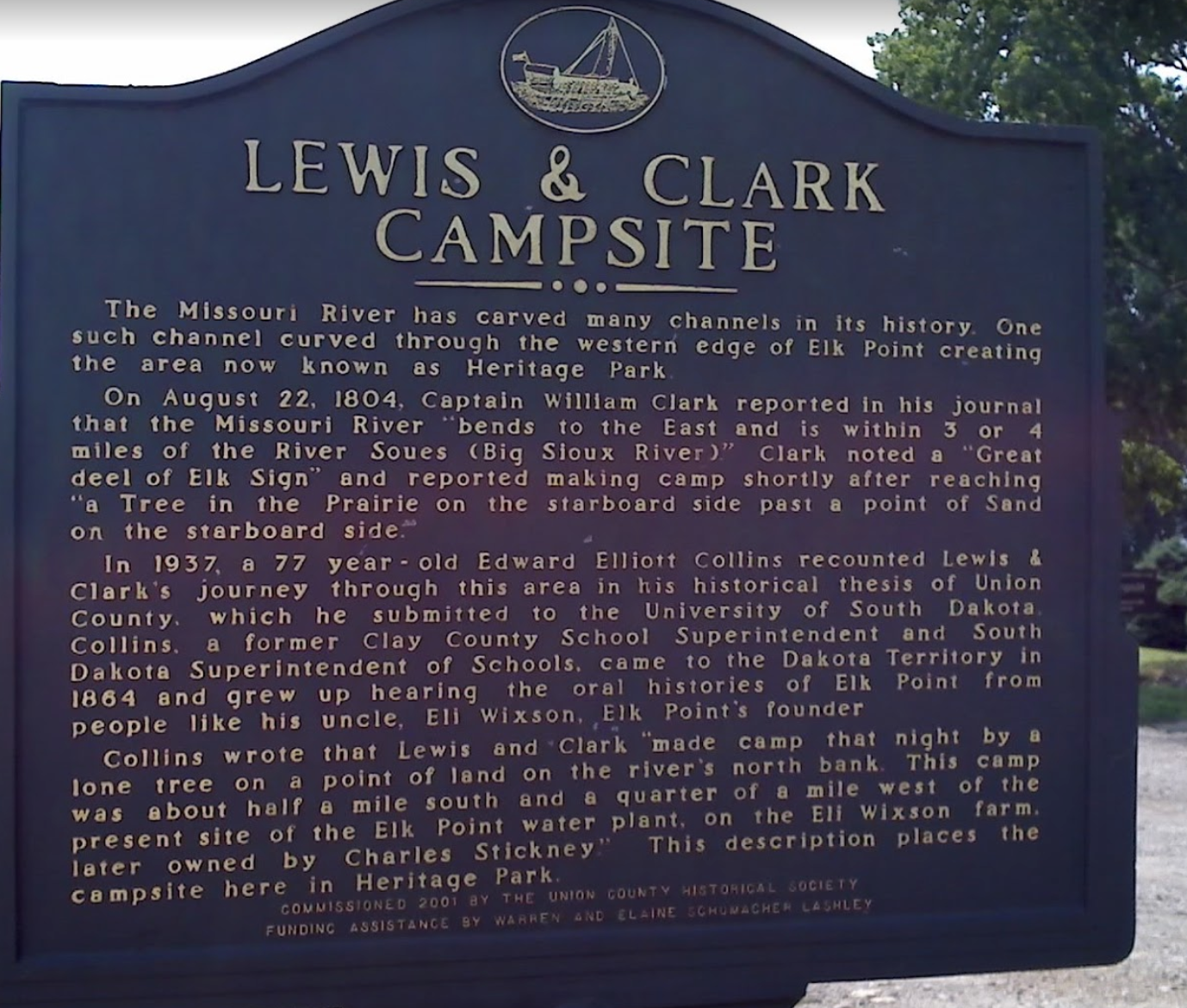 lewis and clark campsite sign