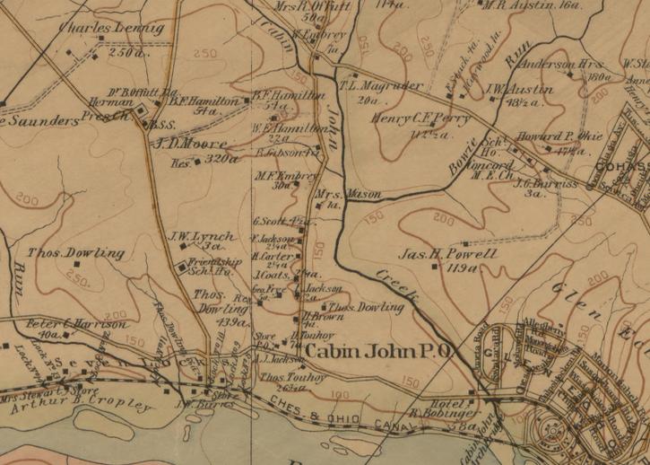 Cabin John PO Map 