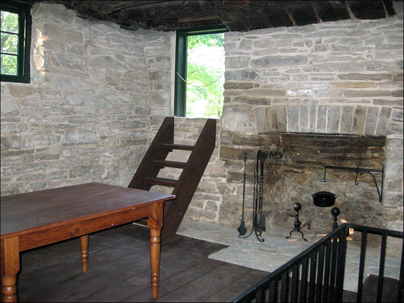 Interior of kitchen area with hearth. Interior of kitchen area with hearth.