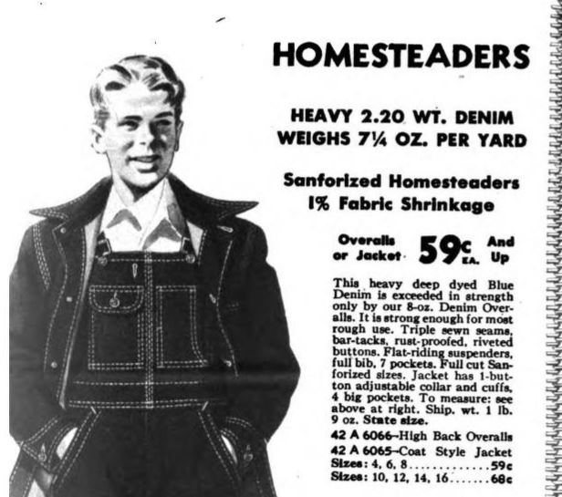 Homesteaders Clothing by Montgomery Ward (U.S. National Park Service)