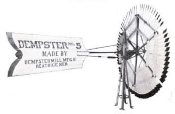 Sketch of a windmill "Dempster No. 5 Made by Dempster Mill Mfg. Co., Beatrice, Neb."