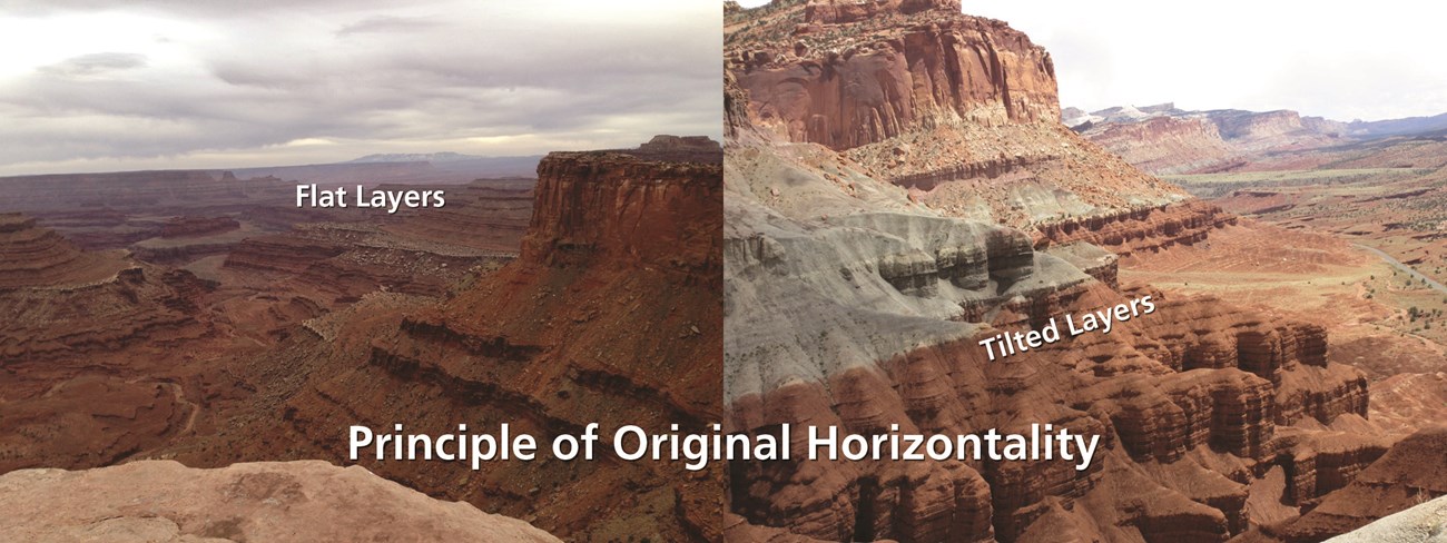 Original horizonality CANY-CARE Two photos of mesas and canyons with layered rock.