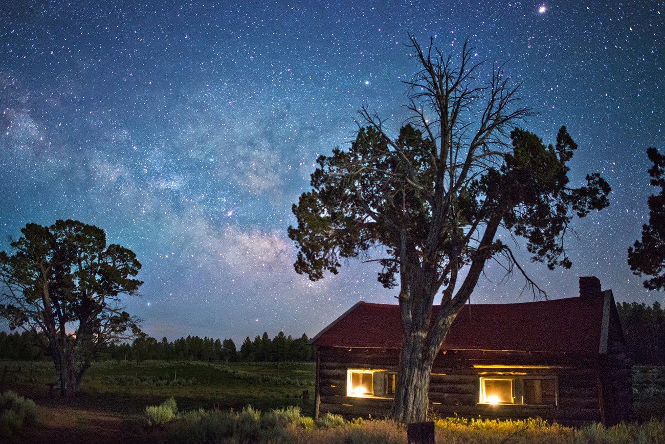 Starry Sky above the historic Waring Ranch Horse Valley House