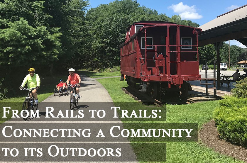 Cyclists on a rail trail