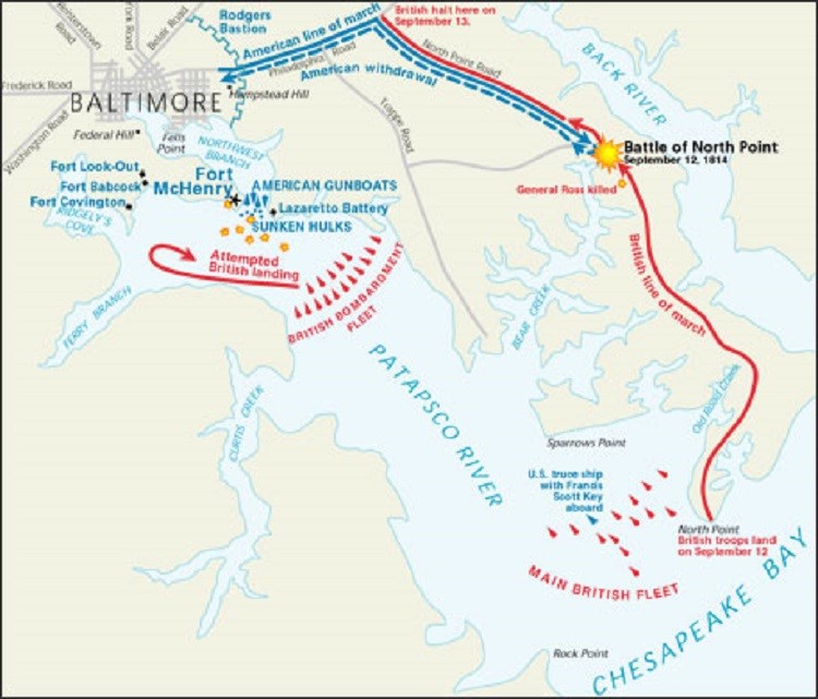Map of the Battle of Baltimore Map of the Battle of Baltimore