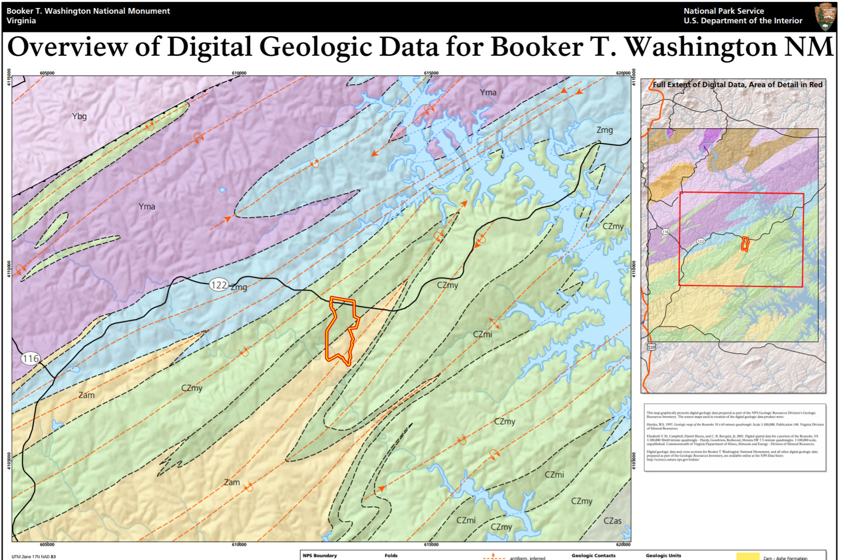 NPS Geodiversity Atlas—Booker T Washington National Monument, Virginia (U.S. National Park Service)