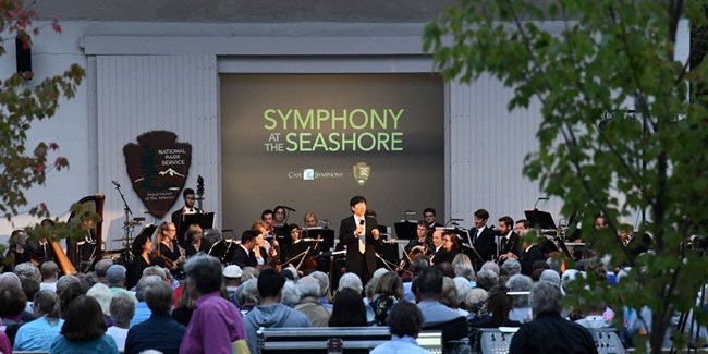 The Cape Symphony performs at Cape Cod National Seashore. The Cape Symphony performs at Cape Cod National Seashore.