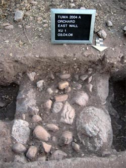 Portion of excavated wall.