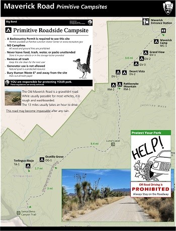 Map of Maverick Road campsites