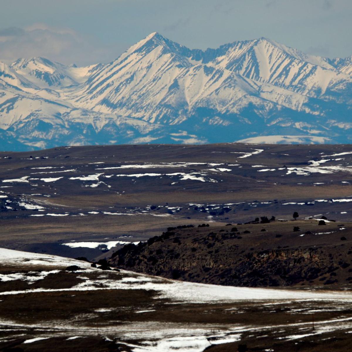 Landscape of Crazy Mountains and foothills