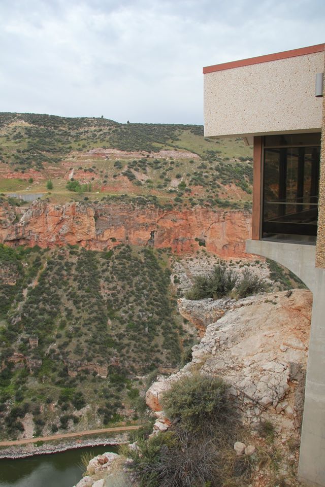 Yellowtail Dam Visitor Center with Canyon in the Background.