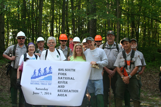 group of volunteers standing together