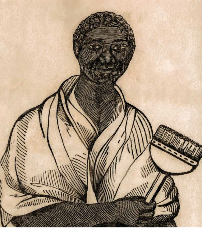 Elleanor Eldridge edited by Pearson African American woman in a dress holding a broom