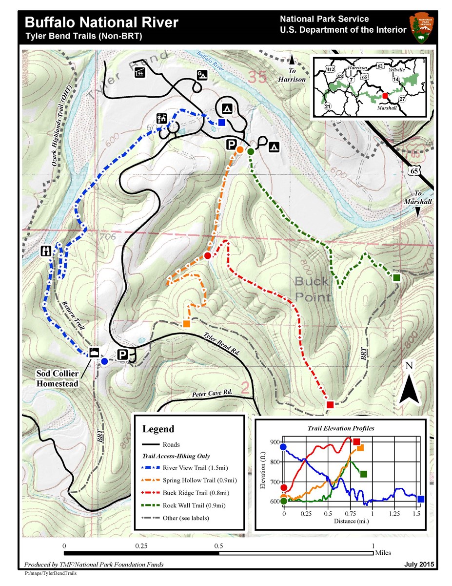 Tyler Park Trail Map Hike Tyler Bend Trails (U.s. National Park Service)