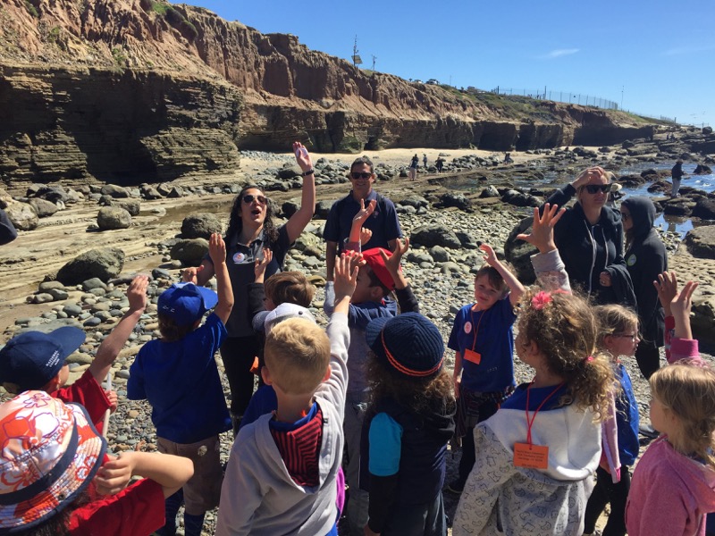 Students at the Tidepools leaning about climate