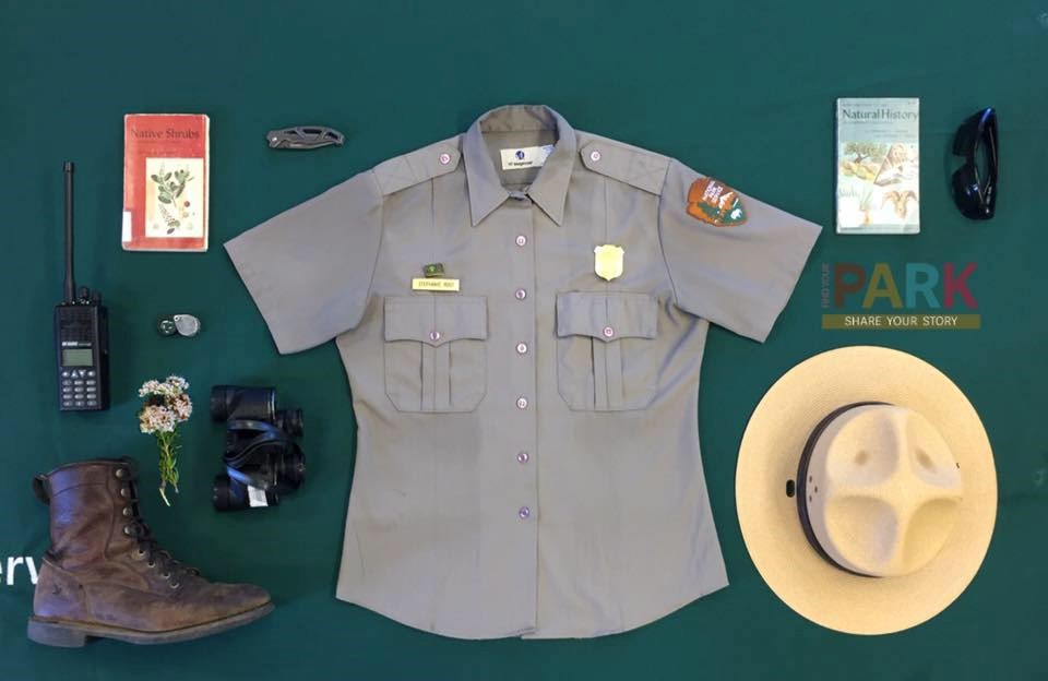 Photo showing various ranger articles such as uniform, hat, radio